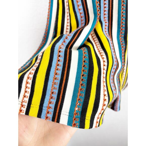 Zara Knit Multi Color Striped Romper Small Sleeveless Bohemian Lightweight - Picture 11 of 14